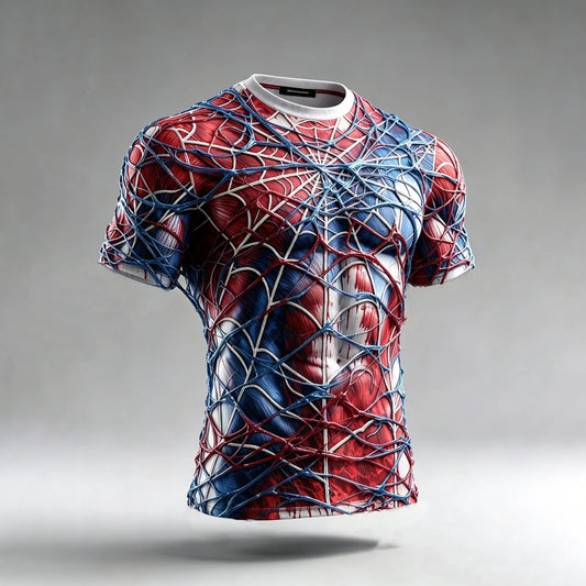 Men's Retro Halloween Spider-themed Casual T-shirt