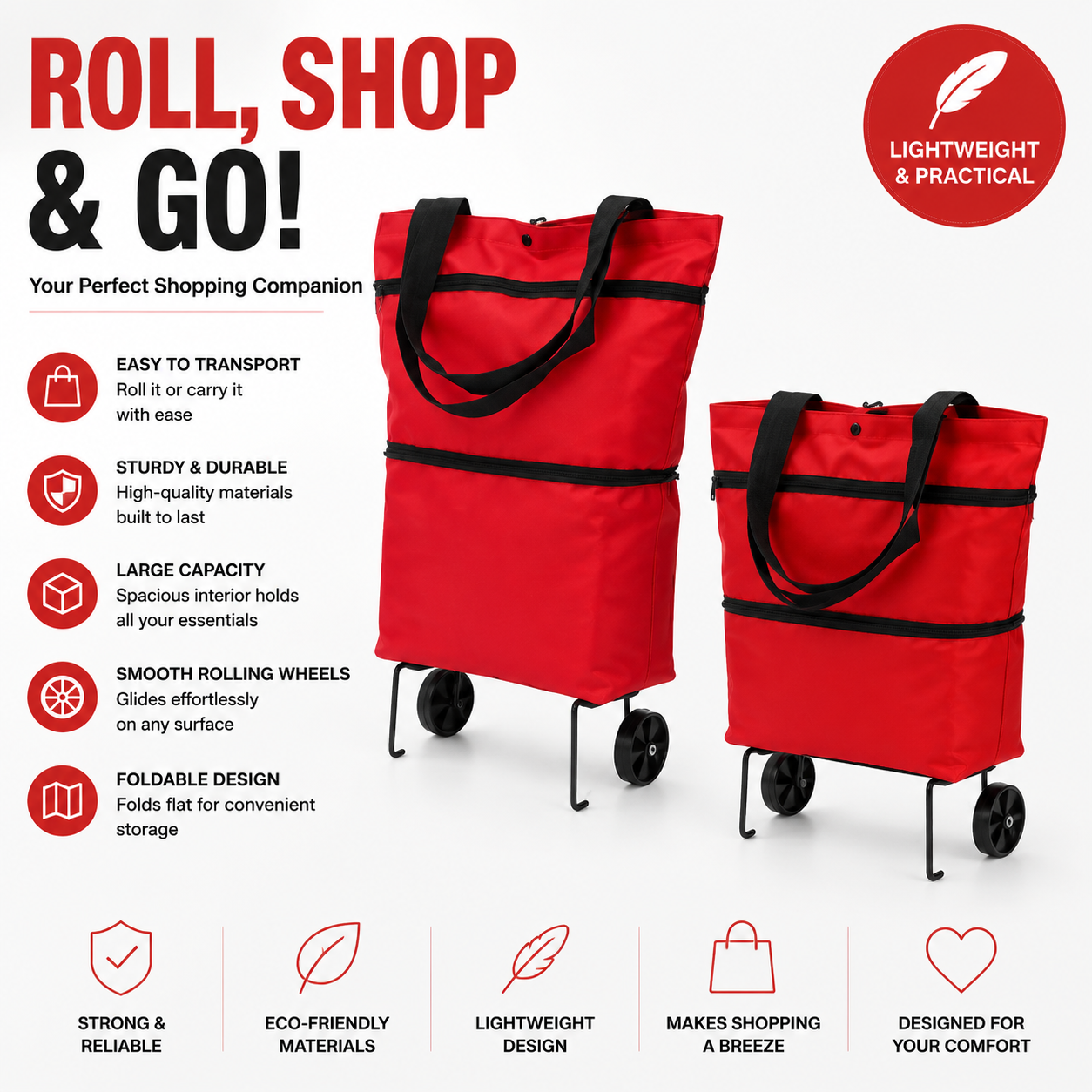 🔥Foldable 2-in-1 Shopping Bag