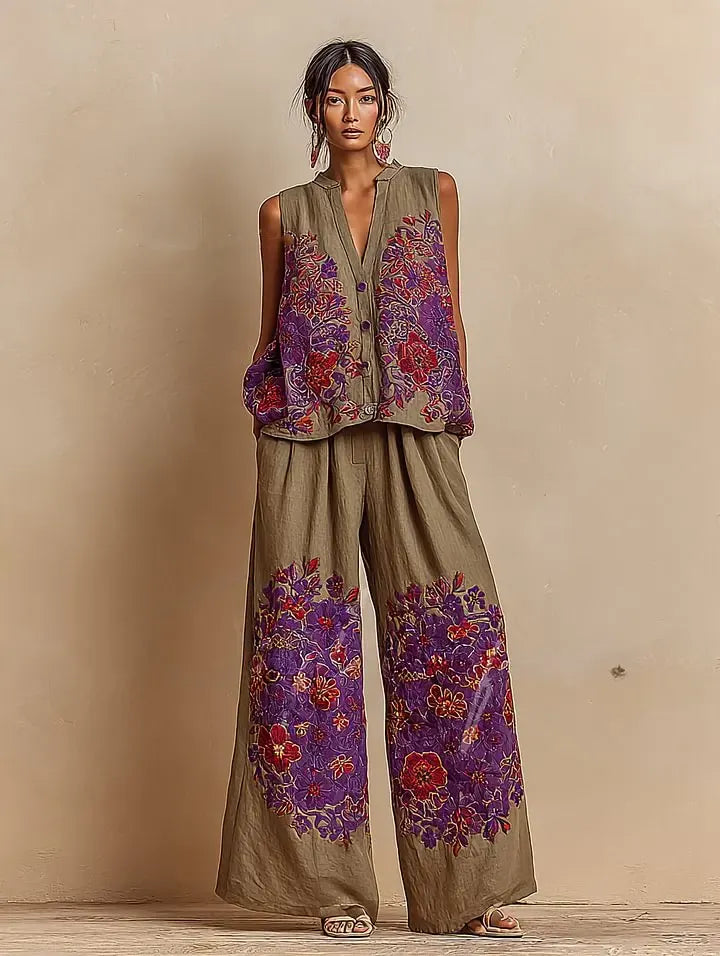 Women's Casual Elegant Linen Casual Set