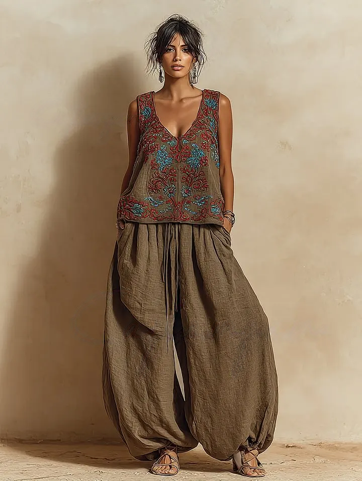 Women's Casual Elegant Linen Casual Set