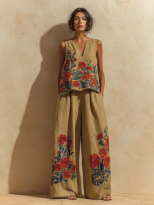 Women's Casual Elegant Linen Casual Set