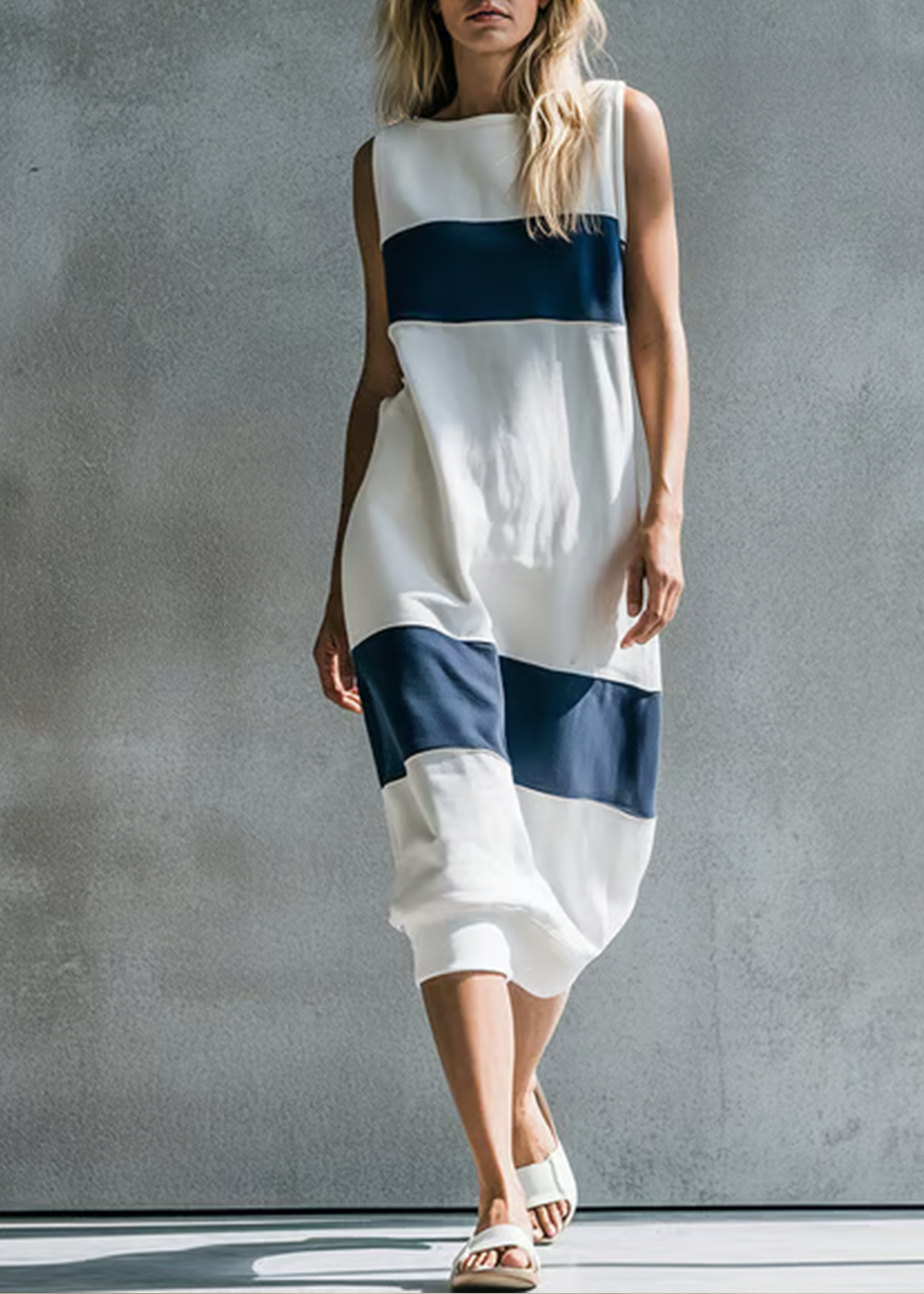 White Sporty Casual Midi Dress