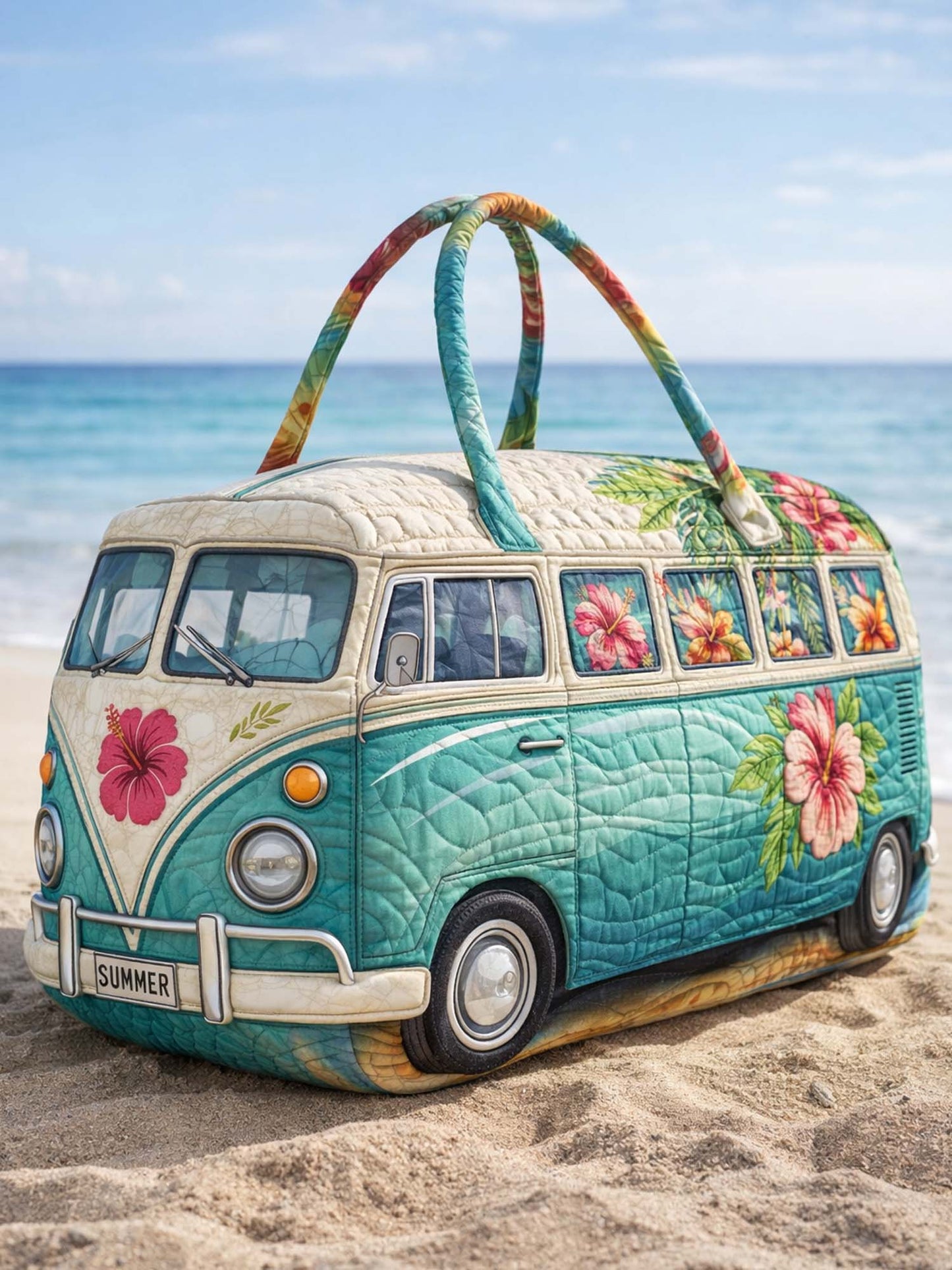Hawaiian Flower Quilted Duffle Bag