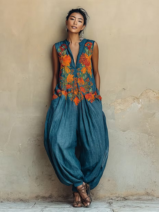 Women's Soft Casual Fashion Brown Jumpsuit