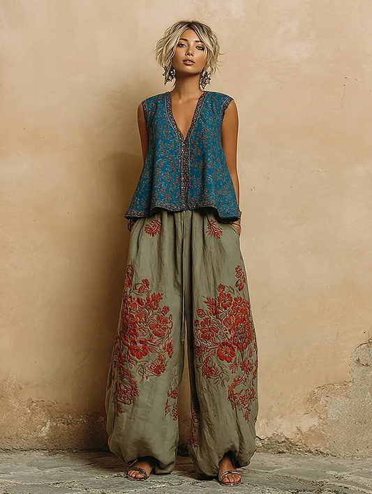 Women's Casual Elegant Linen Casual Set