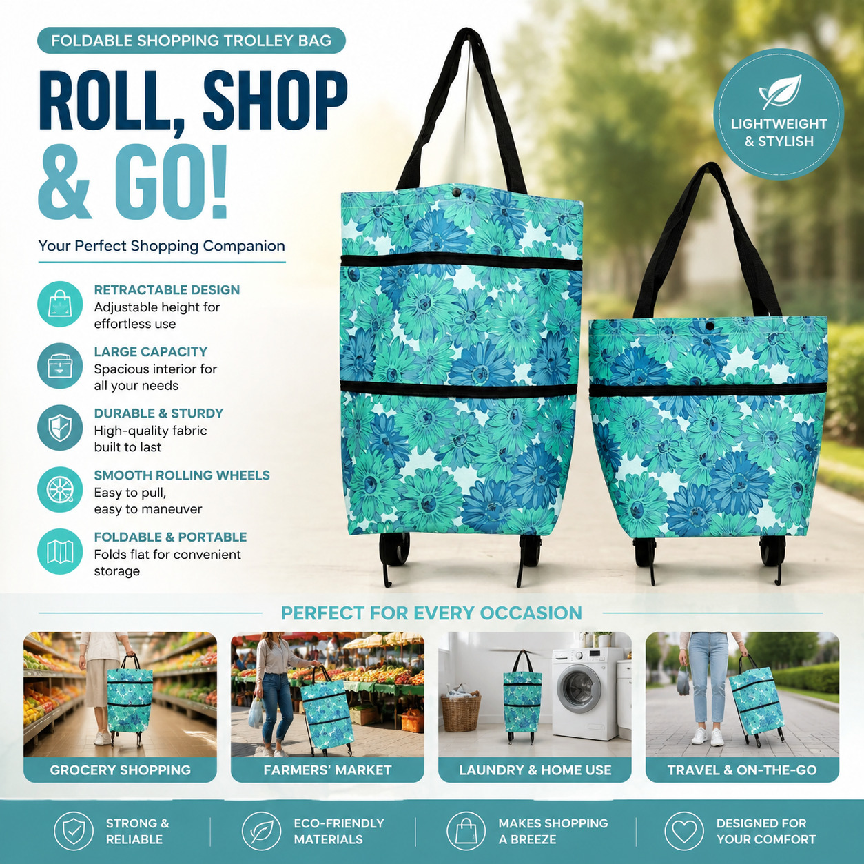🔥Foldable 2-in-1 Shopping Bag