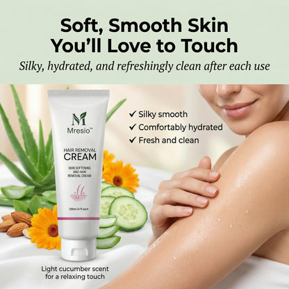 Mresio™  Purely Natural Pain-Free Hair Removal Cream|Hair-Free Skin in Just 10 Minutes — No Razor Needed