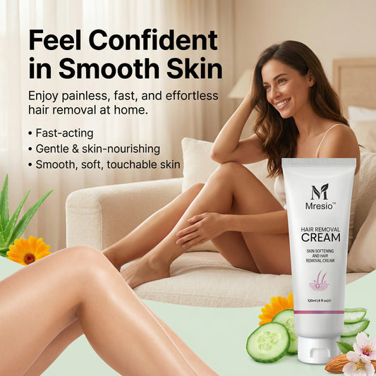 Mresio™  Purely Natural Pain-Free Hair Removal Cream|Hair-Free Skin in Just 10 Minutes — No Razor Needed