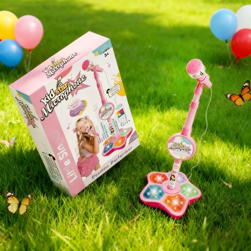 Soulora™ Kids Karaoke Microphone with Stand 🎤 Sing, Dance & Shine with Colorful Lights ✨