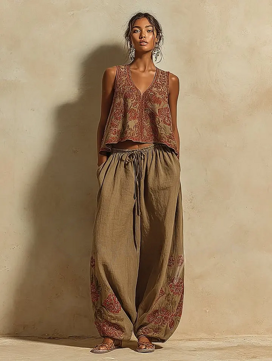 Women's Casual Elegant Linen Casual Set