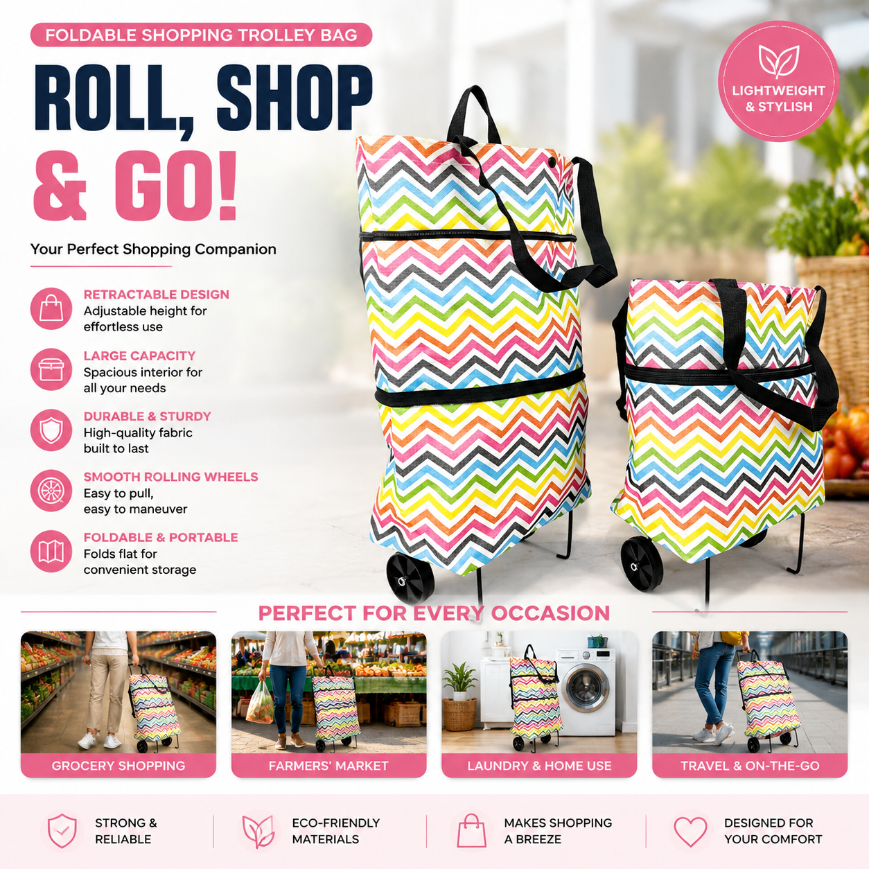 🔥Foldable 2-in-1 Shopping Bag