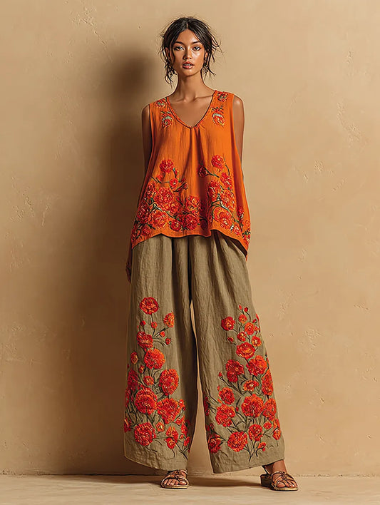 Women's Casual Elegant Linen Casual Set