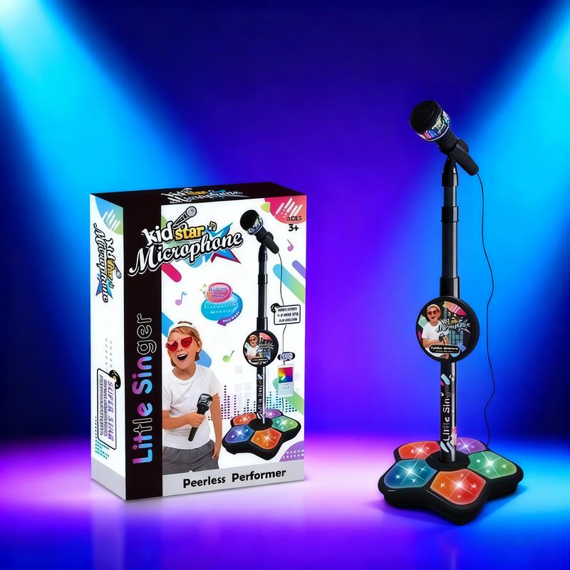 Soulora™ Kids Karaoke Microphone with Stand 🎤 Sing, Dance & Shine with Colorful Lights ✨