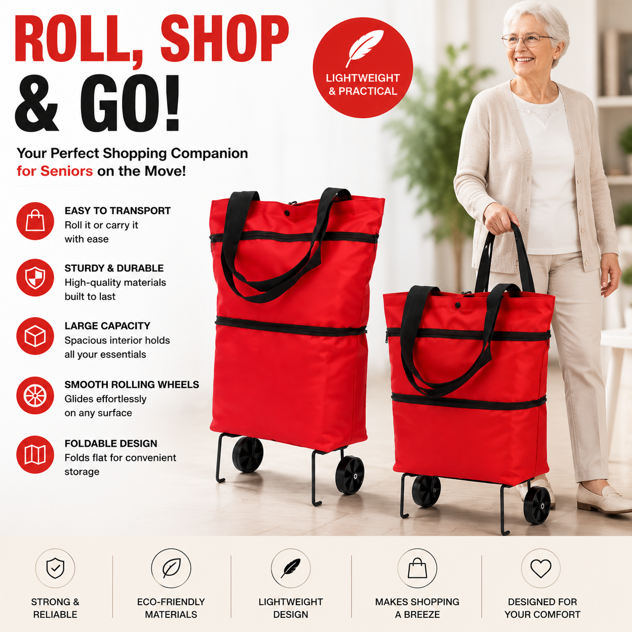 🔥Foldable 2-in-1 Shopping Bag