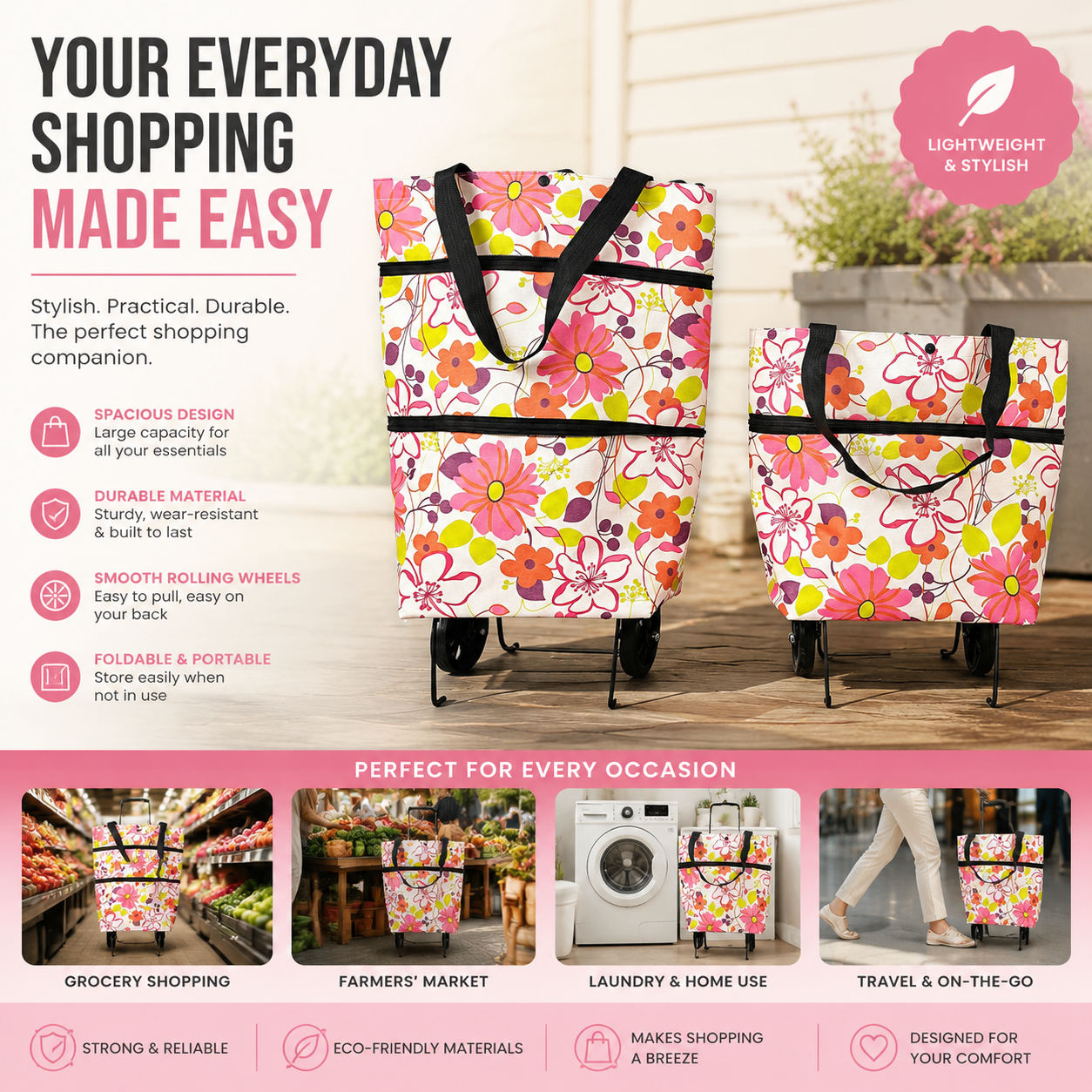 🔥Foldable 2-in-1 Shopping Bag