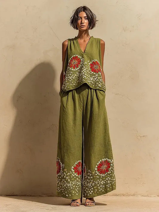 Women's Casual Elegant Linen Casual Set